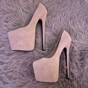 Tan 7" Inch Stiletto High Heel (EU Size 36 - US Size 5.5 - 6 Womens)